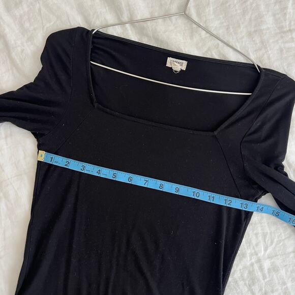 L'AGENCE Angel Square Neck Bodysuit Black Size S - Picture 10 of 10